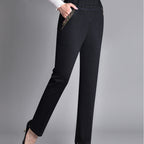Women’s Straight Leg Denim Trousers with Elastic Waist 2