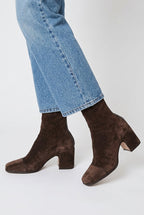 Women’s Suede Ankle Boots with Block Heel 1
