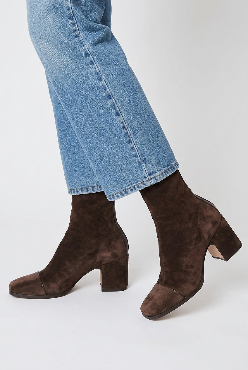 Women’s Suede Ankle Boots with Block Heel 1