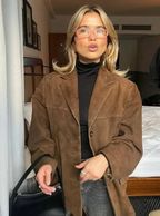 Women’s Suede Texture Button Front Jacket 3
