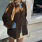 Women’s Suede Texture Button Front Jacket 4