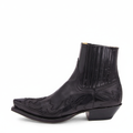 Women’s Western Ankle Boots with Decorative Stitching Black